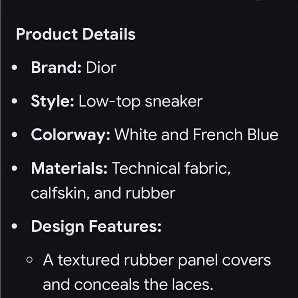 Dior Cream and French Blue Logo Sneakers size 36 - Picture 15 of 16